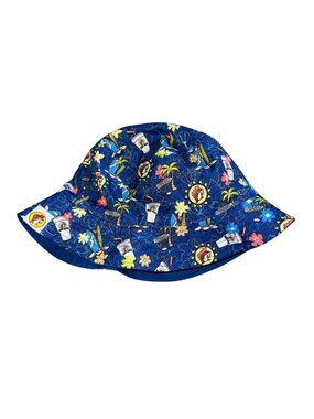 Buc-ee's Blue Tropical Beaver Print Reversible Bucket Hat Adult One Size